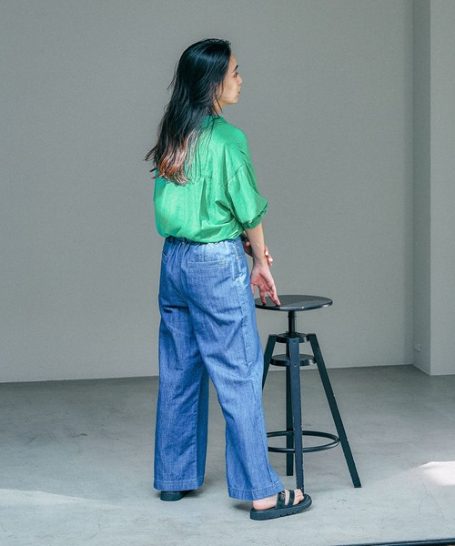 Elura（エルーラ）の「カラーリネンシャツ/138091（シャツ/ブラウス・レディース・ブルー/グリーン/ネイビー・MEDIUM/LARGE）」の12枚目の写真