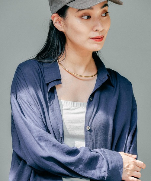 Elura（エルーラ）の「カラーリネンシャツ/138091（シャツ/ブラウス・レディース・ブルー/グリーン/ネイビー・MEDIUM/LARGE）」の21枚目の写真