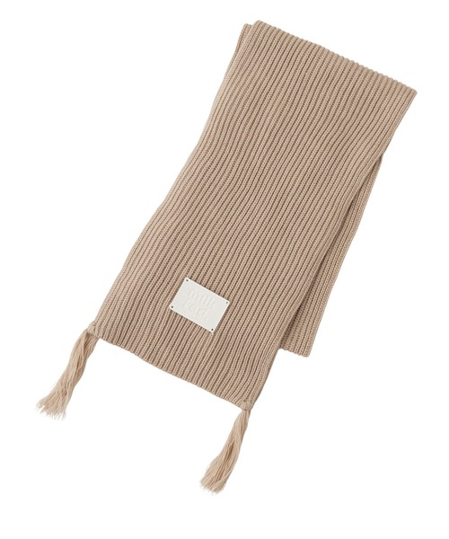 MILKFED.（ミルクフェド）の「LOGO PATCH RIB SCARF（マフラー・レディース・マルチ/ブラック/アッシュ/ベージュ・ONE SIZE）」の5枚目の写真