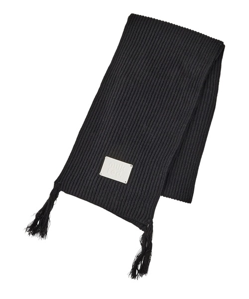 MILKFED.（ミルクフェド）の「LOGO PATCH RIB SCARF（マフラー・レディース・マルチ/ブラック/アッシュ/ベージュ・ONE SIZE）」の6枚目の写真