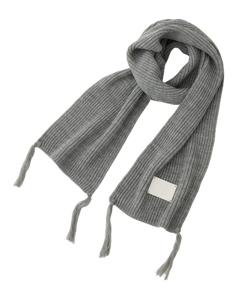 MILKFED.（ミルクフェド）の「LOGO PATCH RIB SCARF（マフラー・レディース・マルチ/ブラック/アッシュ/ベージュ・ONE SIZE）」の9枚目の写真