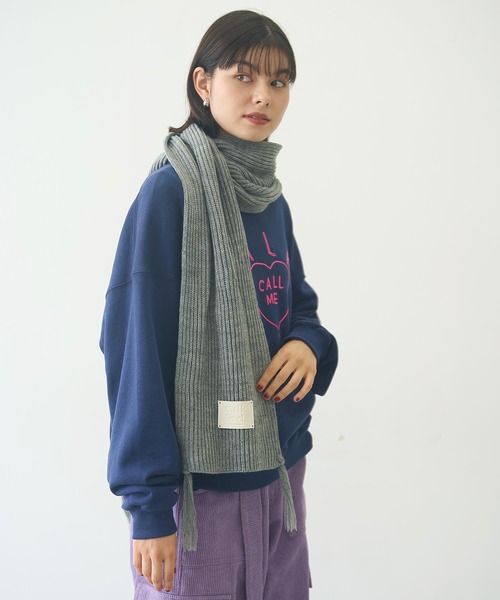 MILKFED.（ミルクフェド）の「LOGO PATCH RIB SCARF（マフラー・レディース・マルチ/ブラック/アッシュ/ベージュ・ONE SIZE）」の15枚目の写真