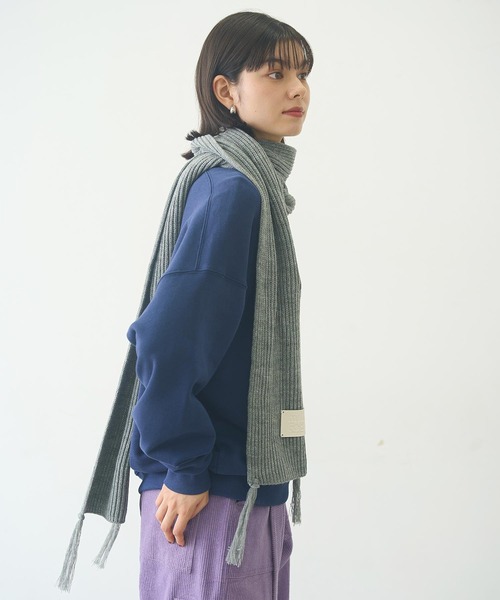 MILKFED.（ミルクフェド）の「LOGO PATCH RIB SCARF（マフラー・レディース・マルチ/ブラック/アッシュ/ベージュ・ONE SIZE）」の16枚目の写真