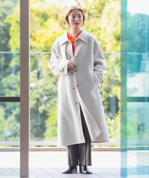 Ray BEAMS（レイビームス）の「ガンフラップ ステンカラー コート（ステンカラーコート・レディース・ブラック/ホワイト系その他6/ロイヤルブルー・1/0）」の4枚目の写真