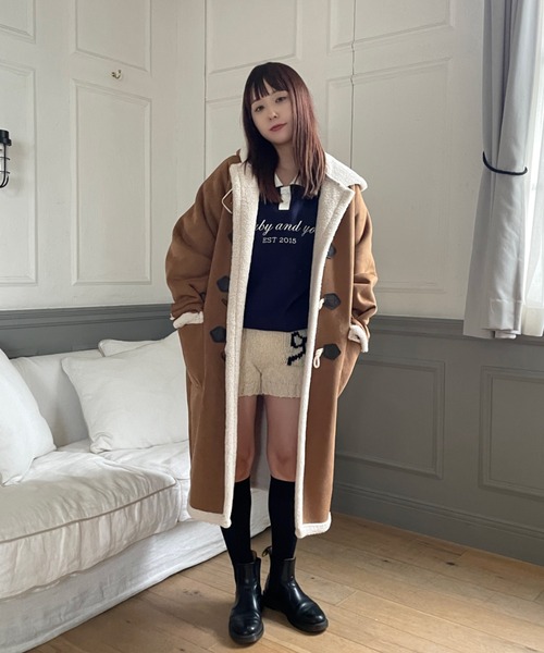 RUBY AND YOU(ルビーアンドユー)の「ムートンダッフルコート(ダッフルコート・レディース・アイボリー/キャメル・FREE)」の13枚目の写真