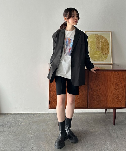 feepur(フェピュール)の「ニュアンスグラフィックビッグロンTee(Tシャツ/カットソー・レディース・ブラック/オフホワイト・MEDIUM)」の5枚目の写真