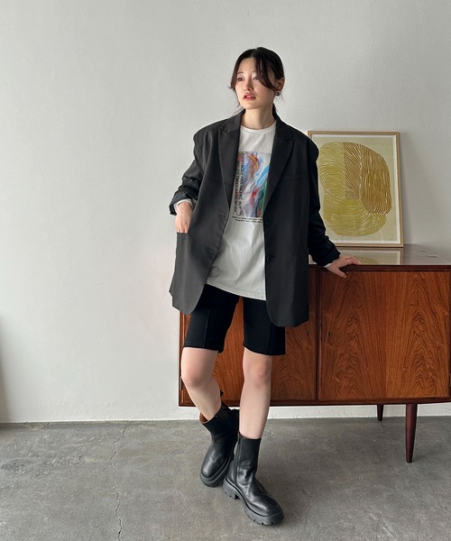feepur(フェピュール)の「ニュアンスグラフィックビッグロンTee(Tシャツ/カットソー・レディース・ブラック/オフホワイト・MEDIUM)」の4枚目の写真