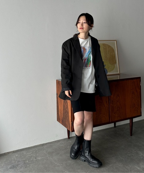 feepur(フェピュール)の「ニュアンスグラフィックビッグロンTee(Tシャツ/カットソー・レディース・ブラック/オフホワイト・MEDIUM)」の3枚目の写真
