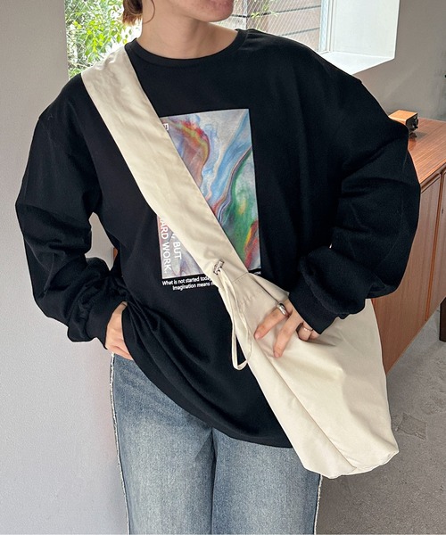 feepur(フェピュール)の「ニュアンスグラフィックビッグロンTee(Tシャツ/カットソー・レディース・ブラック/オフホワイト・MEDIUM)」の16枚目の写真