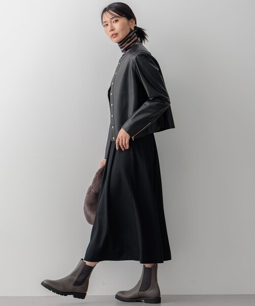 【美品】23区 ラムレザージャケット ノーカラー 羊革 40 大きめサイズ ラムレザー ノーカラージャケット / 23区 | ファッション通販 【公式