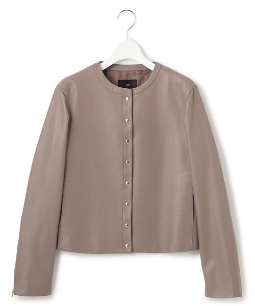 セール】ラムレザー ノーカラージャケット（ノーカラージャケット