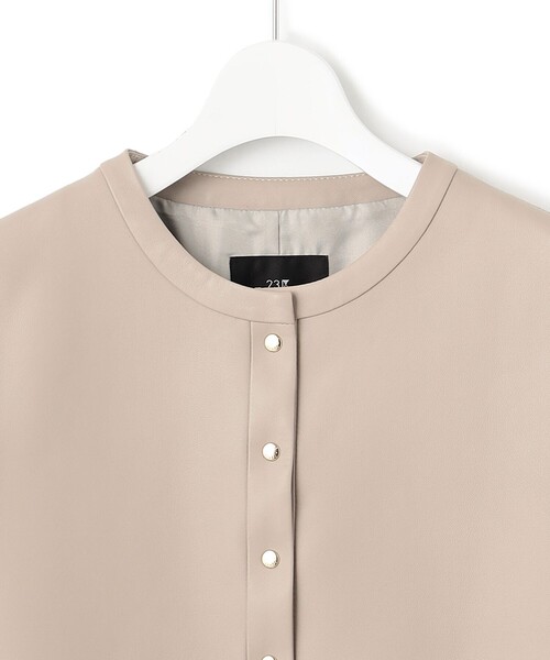 セール】ラムレザー ノーカラージャケット（ノーカラージャケット