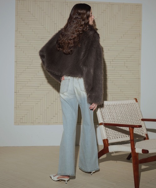 フェイクファーショート丈ダブルジップジャケット（ブルゾン）｜Mili