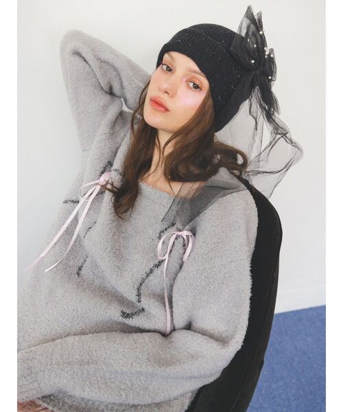 国内発送 25A 【CHANEL】リボンが可愛いニット帽 完売前に CHANEL ニット帽 - メルカリ