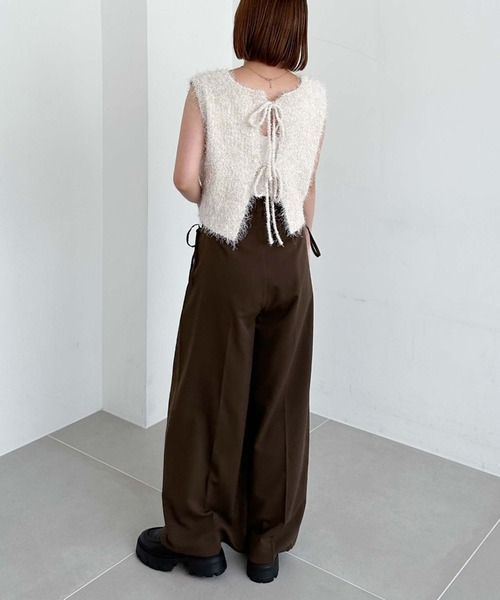 archives（アルシーヴ）の「ラメフェザーニットベスト（ベスト）」 - WEAR