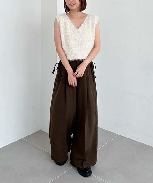 archives（アルシーヴ）の「ラメフェザーニットベスト（ベスト・レディース・ベージュ/ピンク/グレー/アイボリー/ブラック・MEDIUM）」の10枚目の写真