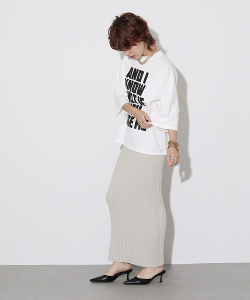 The rejoice(ザ リジョイス)の「8分袖ロゴTシャツ(Tシャツ/カットソー・レディース・カーキ/オフホワイト・FREE)」の4枚目の写真