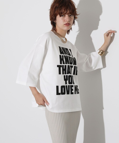 The rejoice(ザ リジョイス)の「8分袖ロゴTシャツ(Tシャツ/カットソー・レディース・カーキ/オフホワイト・FREE)」の7枚目の写真