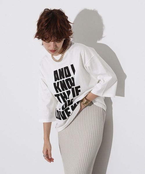The rejoice(ザ リジョイス)の「8分袖ロゴTシャツ(Tシャツ/カットソー・レディース・カーキ/オフホワイト・FREE)」の9枚目の写真