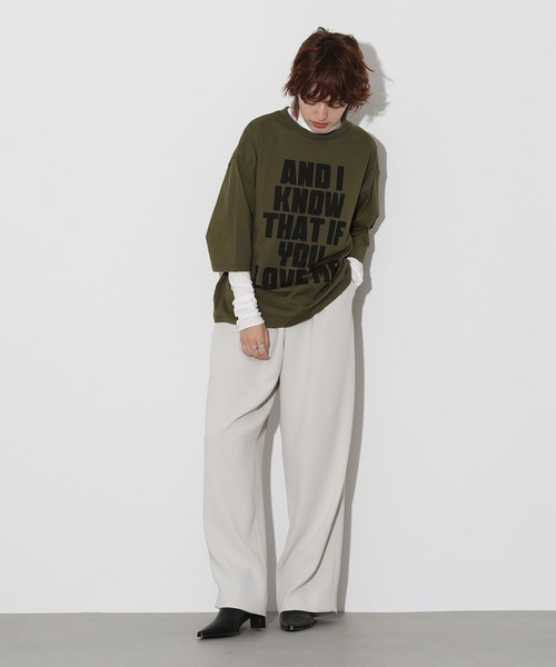 The rejoice(ザ リジョイス)の「8分袖ロゴTシャツ(Tシャツ/カットソー・レディース・カーキ/オフホワイト・FREE)」の10枚目の写真