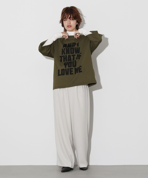 The rejoice(ザ リジョイス)の「8分袖ロゴTシャツ(Tシャツ/カットソー・レディース・カーキ/オフホワイト・FREE)」の13枚目の写真