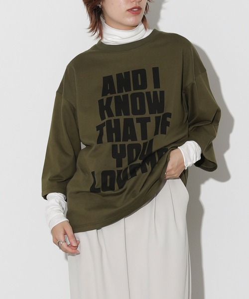 The rejoice(ザ リジョイス)の「8分袖ロゴTシャツ(Tシャツ/カットソー・レディース・カーキ/オフホワイト・FREE)」の15枚目の写真