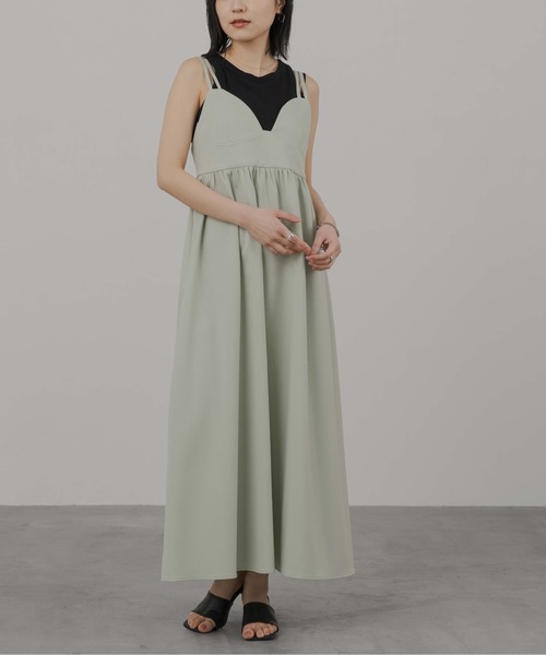 1chaku.（イッチャク）の「マキシキャミワンピース（ワンピース・レディース・ブラック/サンドベージュ/チャコールグレー/ブルー/セージグリーン/ブルーグレー/ダークベージュ/サンドグレー・マルチサイズ）」の7枚目の写真