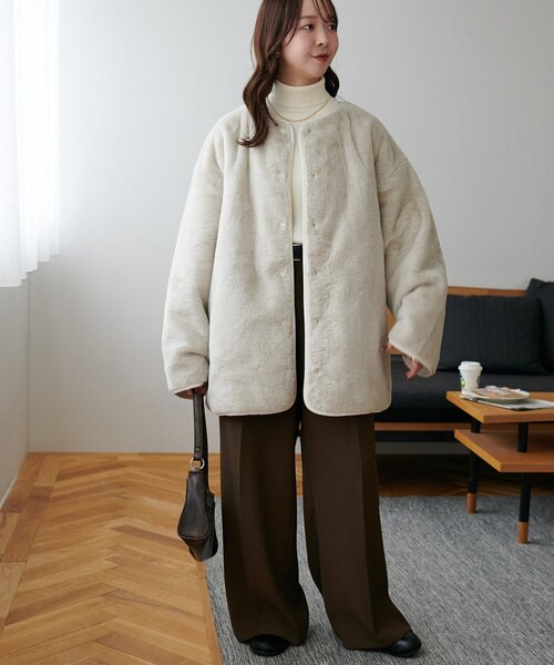 キルティングリバーシブルファーコート《WEB限定カラーあり》（その他