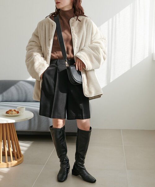 キルティングリバーシブルファーコート《WEB限定カラーあり