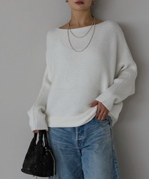 TRIANGLE PALETTE（トライアングルパレット）の「ラメ混 ボートネック ドルマン リブニットプルオーバー（ニット/セーター）」