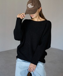 TRIANGLE PALETTE（トライアングルパレット）の「ラメ混 ボートネック ドルマン リブニットプルオーバー（ニット/セーター）」