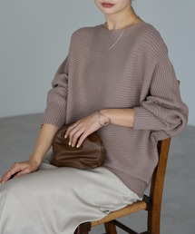 TRIANGLE PALETTE（トライアングルパレット）の「ラメ混 ボートネック ドルマン リブニットプルオーバー（ニット/セーター）」