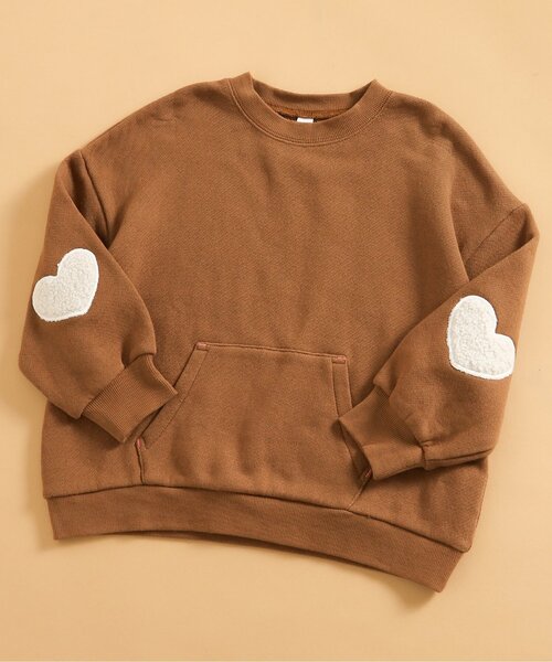 BREEZE(ブリーズ)の「イロイロパッチトレーナー(スウェット・キッズ・ブラック/オフホワイト/オレンジ/パープル/ブラウン/グリーン/レインボー・80/90/100/110/120/130/140/150)」の3枚目の写真