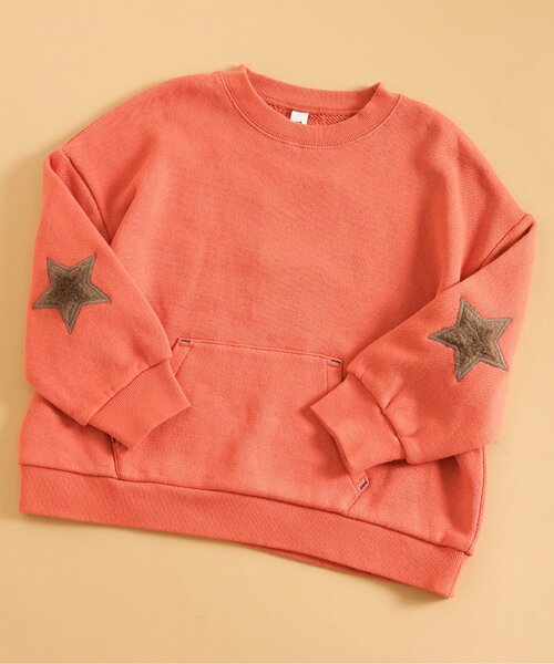 BREEZE(ブリーズ)の「イロイロパッチトレーナー(スウェット・キッズ・ブラック/オフホワイト/オレンジ/パープル/ブラウン/グリーン/レインボー・80/90/100/110/120/130/140/150)」の6枚目の写真