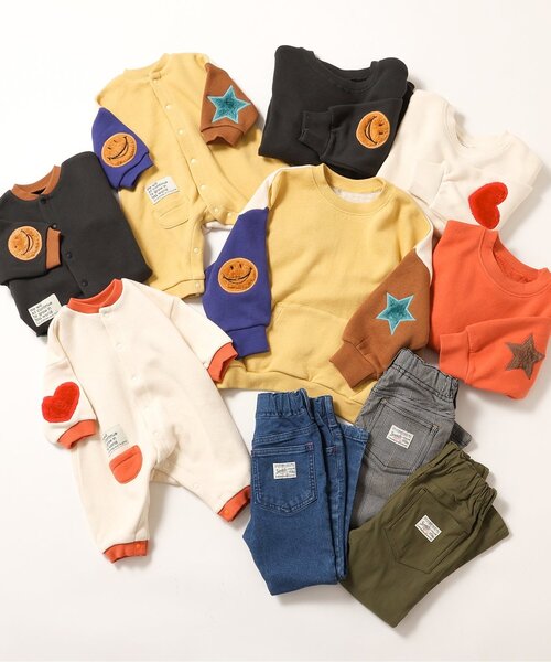 BREEZE(ブリーズ)の「イロイロパッチトレーナー(スウェット・キッズ・ブラック/オフホワイト/オレンジ/パープル/ブラウン/グリーン/レインボー・80/90/100/110/120/130/140/150)」の21枚目の写真