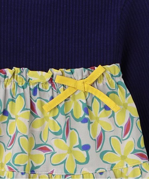 Love&Peace&Money（ラブアンドピースアンドマネー）の「【人気商品再入荷】【直営店で取り扱い無し】花柄ドッキングワンピース（ワンピース・キッズ・キナリ/ネイビー・80ｃｍ/90cm/100cm/110cm/120cm/130cm）」の7枚目の写真