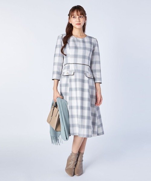 【セール】チェックフレアーワンピース（ワンピース）｜LAISSE PASSE（レッセパッセ）