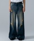 ajouter flow（アジューテフロー）の「【ajouter flow】vintage like buggy denim pants / ヴィンテージライクバギーデニムパンツ（デニムパンツ・LARGE）」