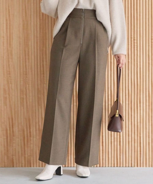 Andemiu（アンデミュウ）の「ZIPストレートパンツ161711（スラックス・レディース・ブラウン/ブラック/グレー・SMALL/MEDIUM）」の3枚目の写真