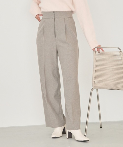 Andemiu（アンデミュウ）の「ZIPストレートパンツ161711（スラックス・レディース・ブラウン/ブラック/グレー・SMALL/MEDIUM）」の2枚目の写真