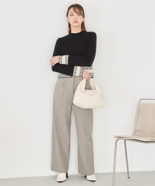 Andemiu（アンデミュウ）の「ZIPストレートパンツ161711（スラックス・レディース・ブラウン/ブラック/グレー・SMALL/MEDIUM）」の4枚目の写真