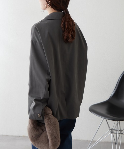 NUNIFE(ユニフィー)の「【UNISEX】刺繍入りテーラード(テーラードジャケット・レディース・ブラック/ライトブラウン/チャコールグレー・FREE)」の15枚目の写真