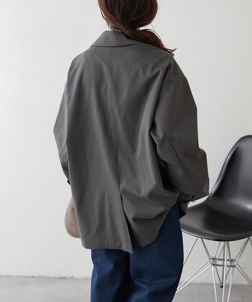NUNIFE(ユニフィー)の「【UNISEX】刺繍入りテーラード(テーラードジャケット・レディース・ブラック/ライトブラウン/チャコールグレー・FREE)」の17枚目の写真