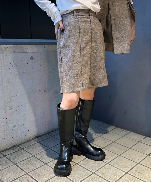 apres jour mignon(アプレジュールミニョン)の「センターシームハーフパンツ【SET UP可能】【ZOZOTOWN限定アイテム】(その他パンツ・レディース・ブラック/グレー系その他/ブラウン系その他・SMALL/MEDIUM/X-LARGE)」の2枚目の写真