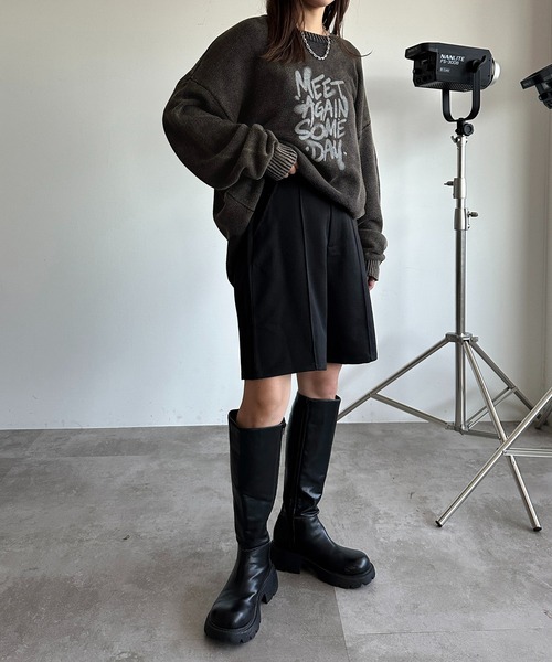 apres jour mignon(アプレジュールミニョン)の「センターシームハーフパンツ【SET UP可能】【ZOZOTOWN限定アイテム】(その他パンツ・レディース・ブラック/グレー系その他/ブラウン系その他・SMALL/MEDIUM/X-LARGE)」の11枚目の写真