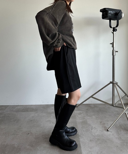 apres jour mignon(アプレジュールミニョン)の「センターシームハーフパンツ【SET UP可能】【ZOZOTOWN限定アイテム】(その他パンツ・レディース・ブラック/グレー系その他/ブラウン系その他・SMALL/MEDIUM/X-LARGE)」の12枚目の写真