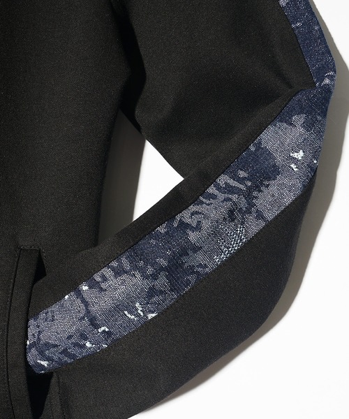 SOMEDIFF（サムディフ）の「【SOMEDIFF】サイドラインスラブデニム切替パーカー メンズ スウェット ジップパーカー セットアップ 春服（パーカー・メンズ・ブラック/ホワイト・XL/L/M）」の12枚目の写真