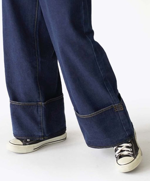 e-zakkamania stores（イーザッカマニアストアーズ）の「ステッチデニム ワイドパンツ（デニムパンツ・レディース・グレー/ブルー/ネイビー・L/M）」の18枚目の写真