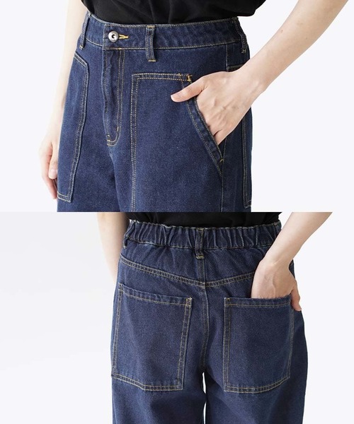 e-zakkamania stores（イーザッカマニアストアーズ）の「ステッチデニム ワイドパンツ（デニムパンツ・レディース・グレー/ブルー/ネイビー・L/M）」の19枚目の写真