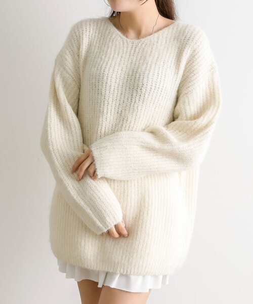 OLIVE des OLIVE（オリーブデオリーブ）の「後ろリボンチュニックプルオーバー（ワンピース・レディース・チャコールグレー/アイボリー/ブラウン/ピンク・FREE）」の10枚目の写真